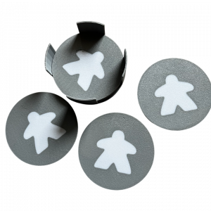 Lot de 6 dessous de tasse Meeple avec support - Accessoire pour jeux de société - idée cadeau ludique